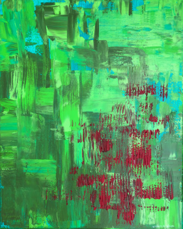 Painting titled "Vineyard" by Ludwika Pilat, Original Artwork, Acrylic Mounted on Wood Stretcher frame
