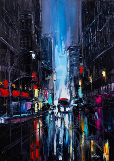 A well-planned crack in the trivial Painting titled "A well-planned crac…" by Lana Frey, Original Artwork, Oil Mounted on Wood Stretcher frame