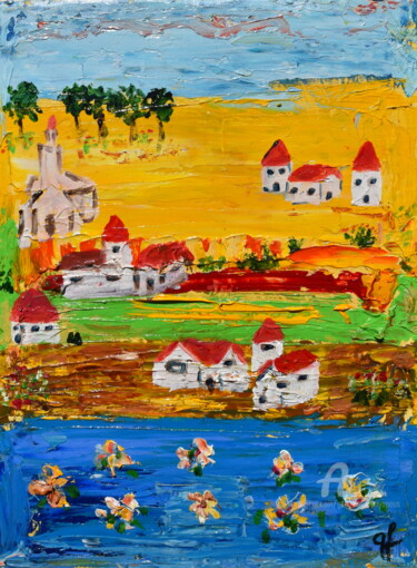 Peinture intitulée "Les marguerites" par Geneviève Lamya Pous, Œuvre d'art originale, Huile