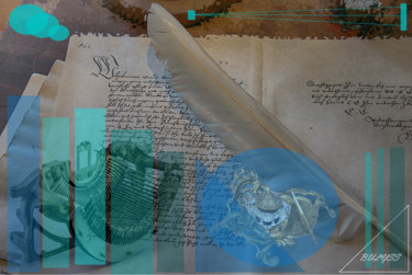Blue Words Digital Arts με τίτλο "Blue Words" από Marc Bulyss, Αυθεντικά έργα τέχνης, Ψηφιακή ζωγραφική