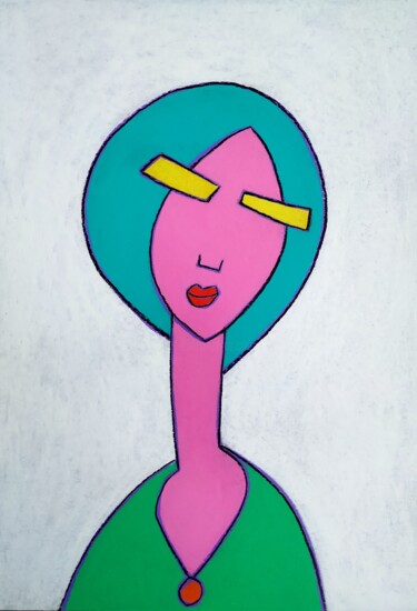 Dessin intitulée "POP ART MODIGLIANI…" par Anna Zhuleva, Œuvre d'art originale, Pastel