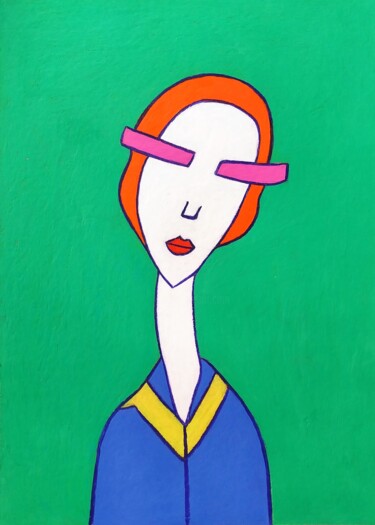 Dessin intitulée "POP ART MODIGLIANI…" par Anna Zhuleva, Œuvre d'art originale, Pastel