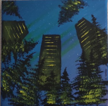 Pintura intitulada "Une nuit a central…" por Stephane Genin, Obras de arte originais, Acrílico Montado em Armação em madeira
