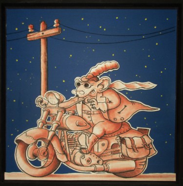 Dessin intitulée "Monsieur Rat est au…" par Philippe Lemarinier, Œuvre d'art originale, Pastel Monté sur artwork_cat.