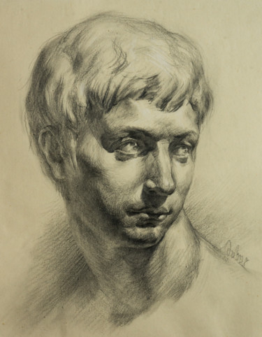 Rysunek zatytułowany „Petit David” autorstwa Charles Dubus, Oryginalna praca, Ołówek