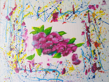 Painting titled "Prugne (doPo)llock" by Sergio Carcereri, Original Artwork, Oil Mounted on Wood Stretcher frame