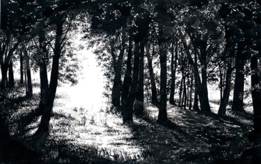 The sunny Glade. Солнечная поляна 图画 标题为“The sunny Glade. С…” 由Владимир Абаимов, 原创艺术品, 墨