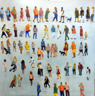 Painting titled "meeting after the c…" by Asher, Original Artwork, Oil