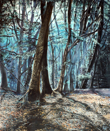 绘画 标题为“Bosco Incantato” 由Michelangelo Rossi, 原创艺术品, 油 安装在木质担架架上