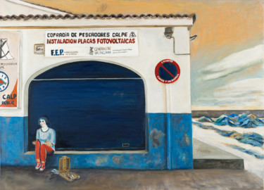 제목이 "Cofradia de pescado…"인 미술작품 Maria Mikhaylova-Goldman로, 원작, 기름 나무 들것 프레임에 장착됨