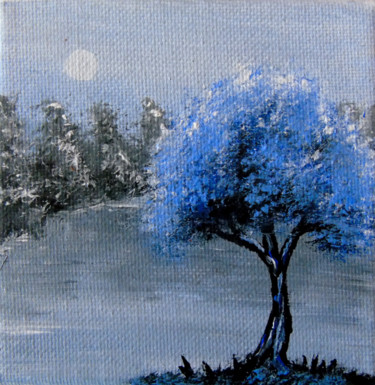 La forêt hivernale Malerei mit dem Titel "La forêt hivernale" von Claude Blaesius, Original-Kunstwerk, Acryl