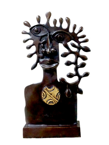 Sculpture titled "Bi-Paga  (Belle fil…" by Sinkié., Original Artwork, Bronze