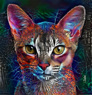 Zum-Zum, cat - Mix media on panel - 70x60 cm - OOAK