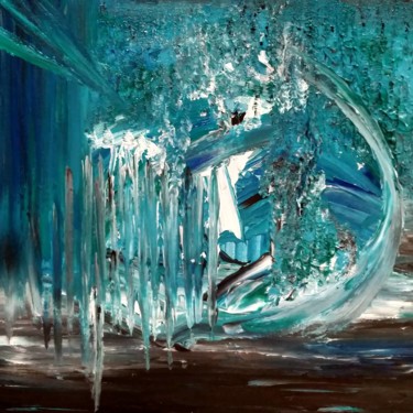 Painting titled "Cold mask" by Atignas Art, Original Artwork, Acrylic Mounted on Wood Panel