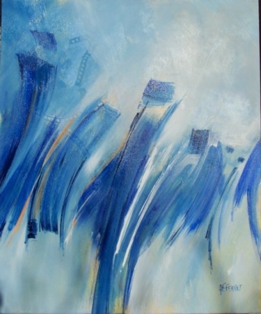 Peinture intitulée "debout dans la temp…" par Anne-Frédérique Ferret, Œuvre d'art originale, Huile