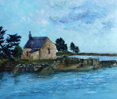 Peinture intitulée "Chapelle de Boedic" par Noelle Huin, Œuvre d'art originale, Huile
