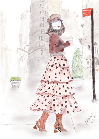 绘画 标题为“The Flatiron Model” 由Marie Perony, 原创艺术品, 数字油画