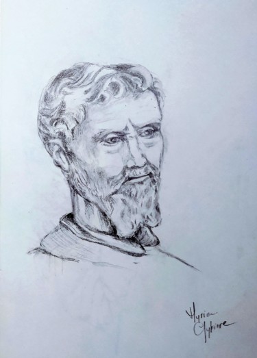 Dessin intitulée "inconnu (Etude n°3)" par Myriam Gylon, Œuvre d'art originale, Graphite