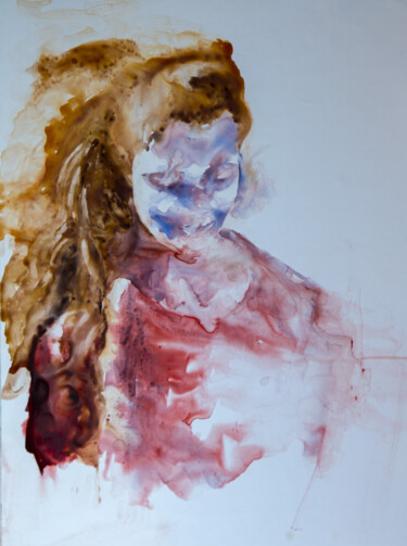 Pintura intitulada "Irlandaise" por Pierre Alix, Obras de arte originais, Aquarela