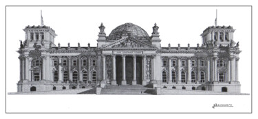 Σχέδιο με τίτλο "Reichstag Building" από José A. Bustamante, Αυθεντικά έργα τέχνης, Γραφίτης