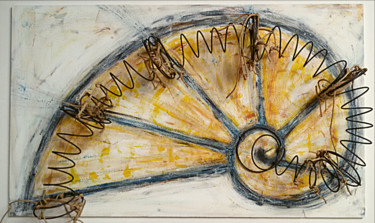 Painting titled "Setti" by Stefania Zini, Original Artwork, Acrylic Mounted on Wood Panel