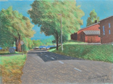 Drawing titled "Punaisia latoja" by Ari Reinikainen, Original Artwork, Pastel