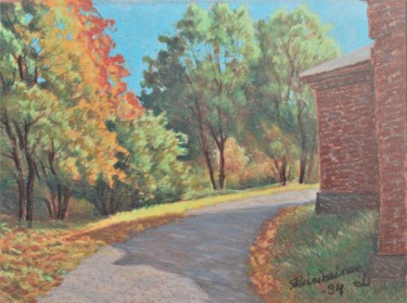 Drawing titled "Tiilitalo 1" by Ari Reinikainen, Original Artwork, Pastel