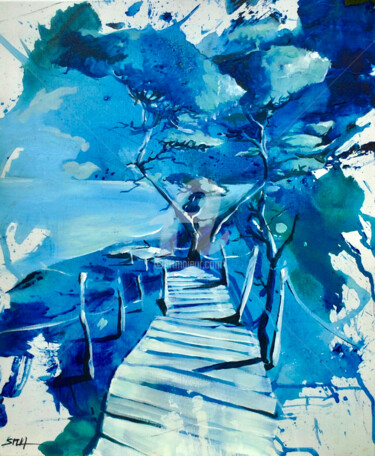 Pinéde Peinture intitulée "Pinéde" par Stephane Daireaux, Œuvre d'art originale, Acrylique