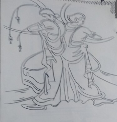 Drawing titled "Opposition" by Krishna Art Gallery, Original Artwork, Ink