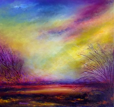 Peinture intitulée "Envolée" par Florence V. Henric, Œuvre d'art originale, Huile Monté sur Châssis en bois