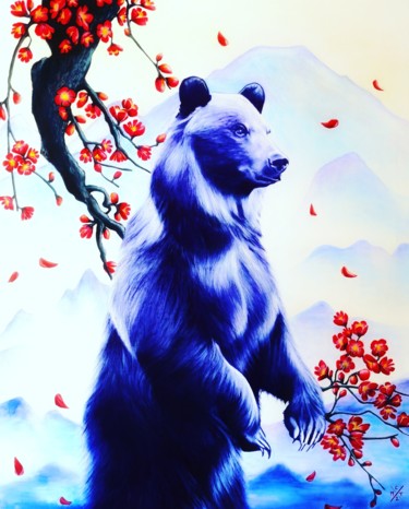 绘画 标题为“Grizzly bleu” 由Céline De Trétaigne (CM2T), 原创艺术品, 圆珠笔
