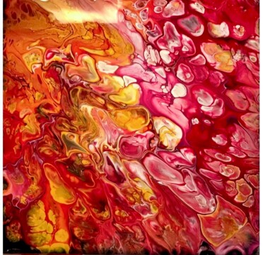 Pittura intitolato "Volcan" da Jennifer Rene, Opera d'arte originale, Acrilico