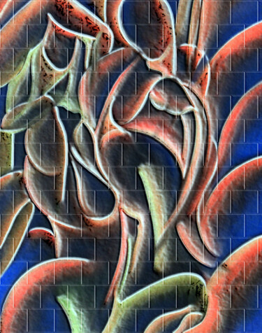 Peinture intitulée "fragmentos na parede" par Antonio Guimaraes, Œuvre d'art originale, Embossage