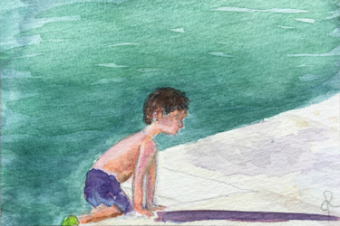 Juillet à Duingt - 1 Dessin intitulée "Juillet à Duingt - 1" par Camille Rouschmeyer, Œuvre d'art originale, Crayon