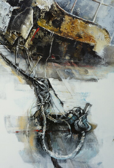 Peinture intitulée "déchirures (détail)" par Alain Durand, Œuvre d'art originale, Acrylique