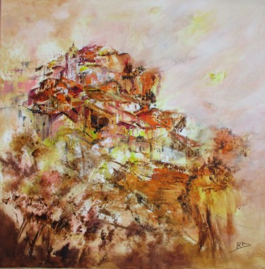 Ocre en Provence Painting titled "Ocre en Provence" by Navema, Original Artwork, Acrylic Mounted on Wood Stretcher frame