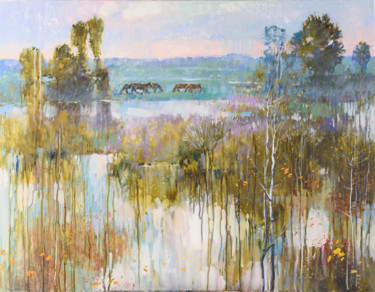 тихая вода Pittura intitolato "тихая вода" da Igor Khilko, Opera d'arte originale, Olio