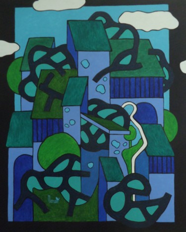 Peinture intitulée "Silhouette sur les…" par Michel Marant, Œuvre d'art originale, Acrylique