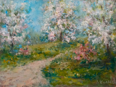 绘画 标题为“spring garden” 由Liliya Kolyadova, 原创艺术品, 油