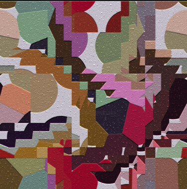 Peinture intitulée "geometria da cidade" par Antonio Guimaraes, Œuvre d'art originale, Embossage