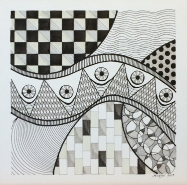 Drawing titled "ART OF PATTERNS  #1" by Mitch Nye, Original Artwork, Ink