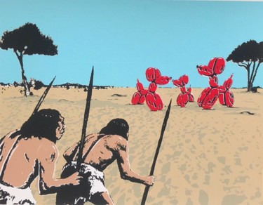 印花与版画 标题为“Croma-Koons Hunters” 由Canned, 原创艺术品, 丝网印刷