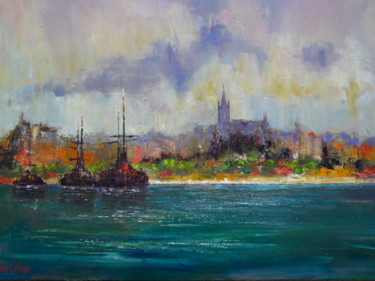 Pittura intitolato "au pays breton" da Alain Cojan, Opera d'arte originale, Olio