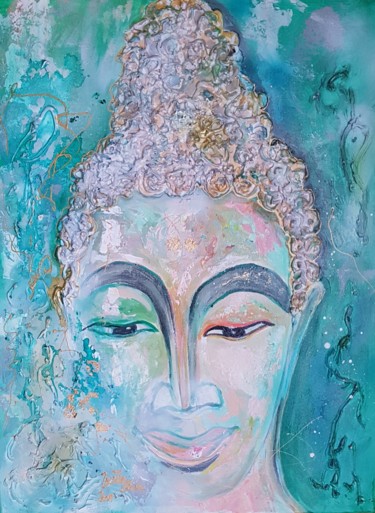 Meeting with Buddha 绘画 标题为“Meeting with Buddha” 由Ursula Gnech, 原创艺术品, 丙烯