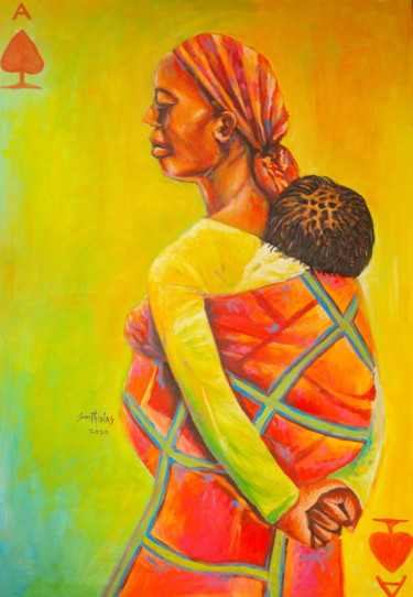 Joy of MotherHood 「Joy of MotherHood」というタイトルの絵画 Olaoluwa Smithによって, オリジナルのアートワーク, アクリル
