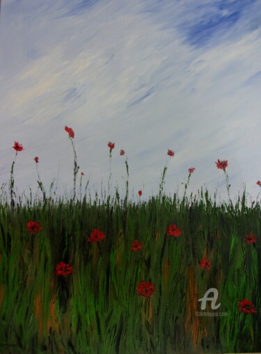 Ζωγραφική με τίτλο "Coquelicots" από Roberto Urbano, Αυθεντικά έργα τέχνης, Λάδι
