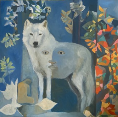 Malerei mit dem Titel "Forêt" von Cecile Augis, Original-Kunstwerk, Öl