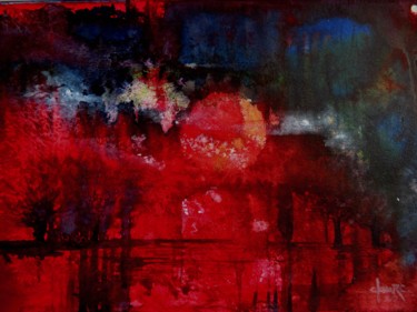 Peinture intitulée "Mélopée crépusculai…" par Clau Redier-Clément, Œuvre d'art originale, Encre