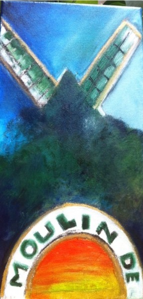 Pintura intitulada "La Galette" por Gid Artiste Montmartre, Obras de arte originais, Óleo Montado em Armação em madeira