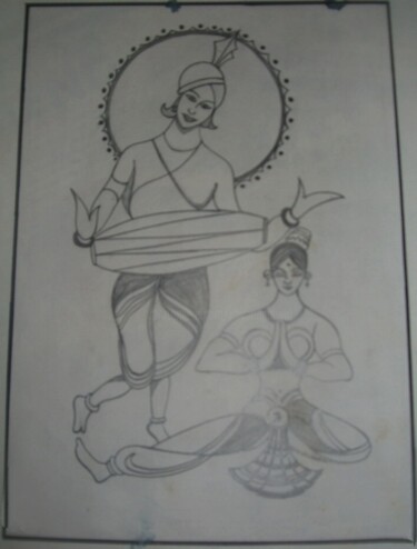 Drawing titled "Welcome" by Krishna Art Gallery, Original Artwork, Pencil